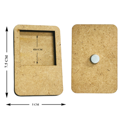 MDF Fridge Magnet Photo Frame Oval (5X7.5CM)
