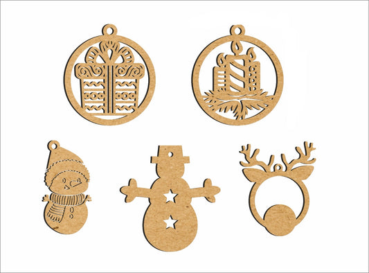 π Christmas MDF Circle Combo β Set of 5 π¨