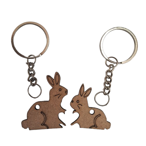 Rabit Couple MDF Keychain 🐰🐇