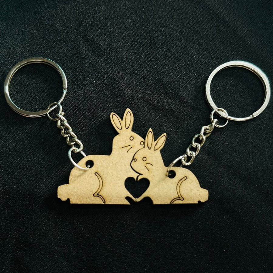 Rabit Couple MDF Keychain 🐰🐇