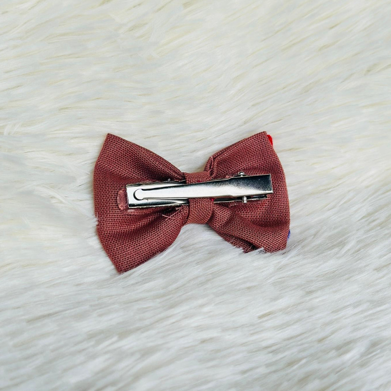 Handmade Brown Threadwork Hairpin with Multicolor Heart Design π©·πππ©΅β€οΈ
