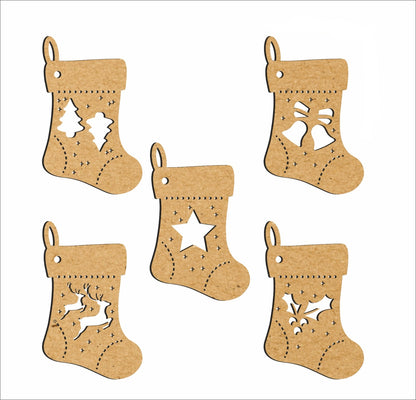 🧦 Christmas MDF Socks Combo – Set of 5 🎨