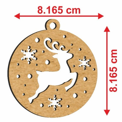 🎄 Christmas MDF Circle Combo – Set of 3 🎨