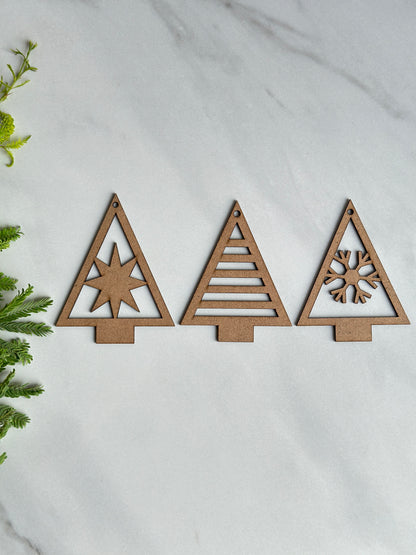 🎄 Christmas MDF Tree Combo – Set of 3 🎨