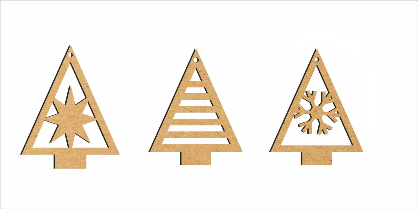 🎄 Christmas MDF Tree Combo – Set of 3 🎨