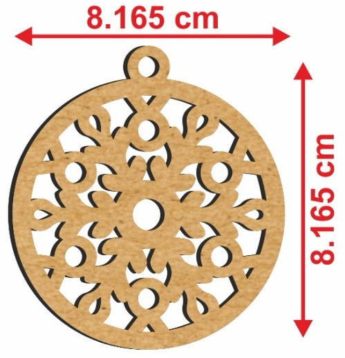 🎄 MDF Christmas Hanging Circles (Set of 6) ✨