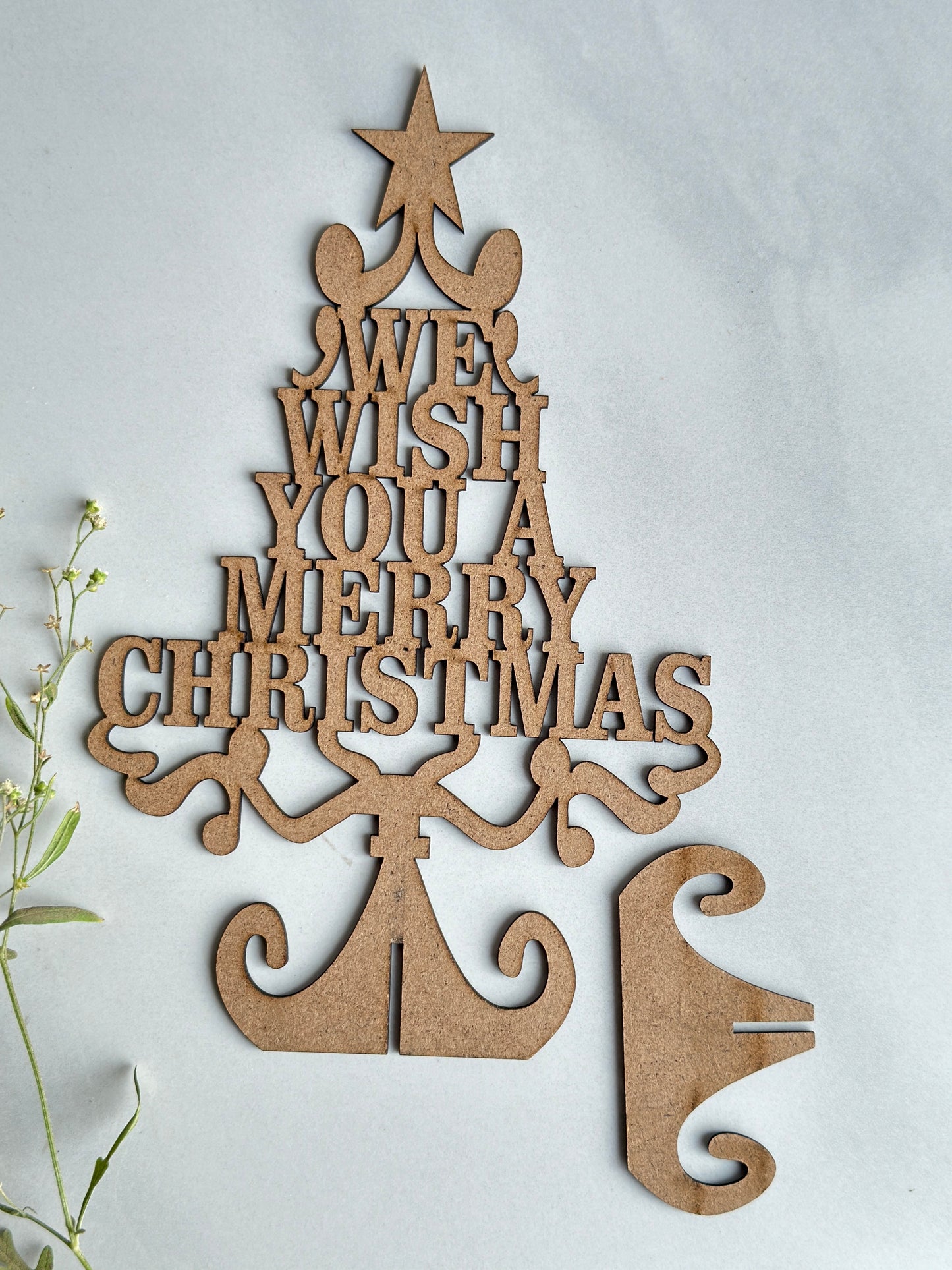 🎄 MDF Christmas Stand – “We Wish You Merry Christmas” 🎅