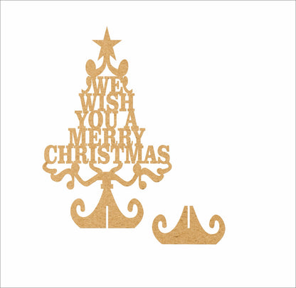 🎄 MDF Christmas Stand – “We Wish You Merry Christmas” 🎅