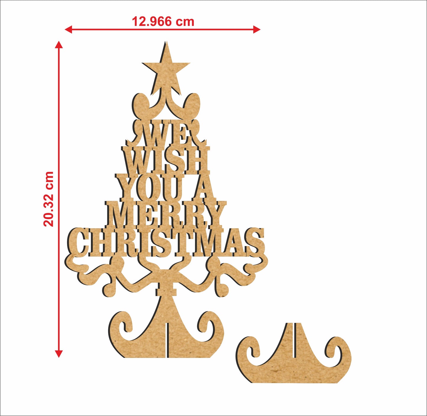 🎄 MDF Christmas Stand – “We Wish You Merry Christmas” 🎅