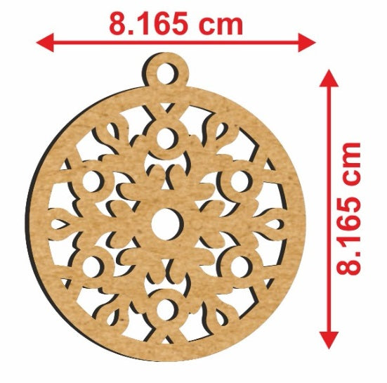 🎄 MDF Christmas Hanging Circles (Set of 6) ✨