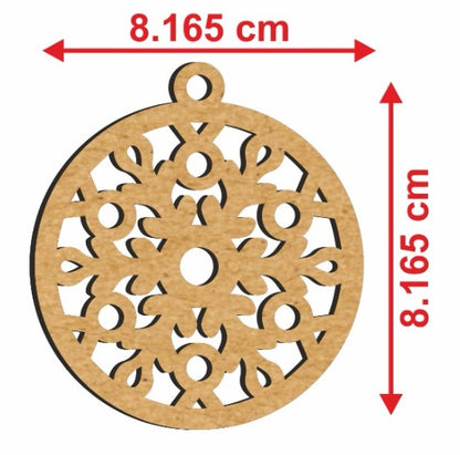 🎄 MDF Christmas Hanging Circles (Set of 6) ✨