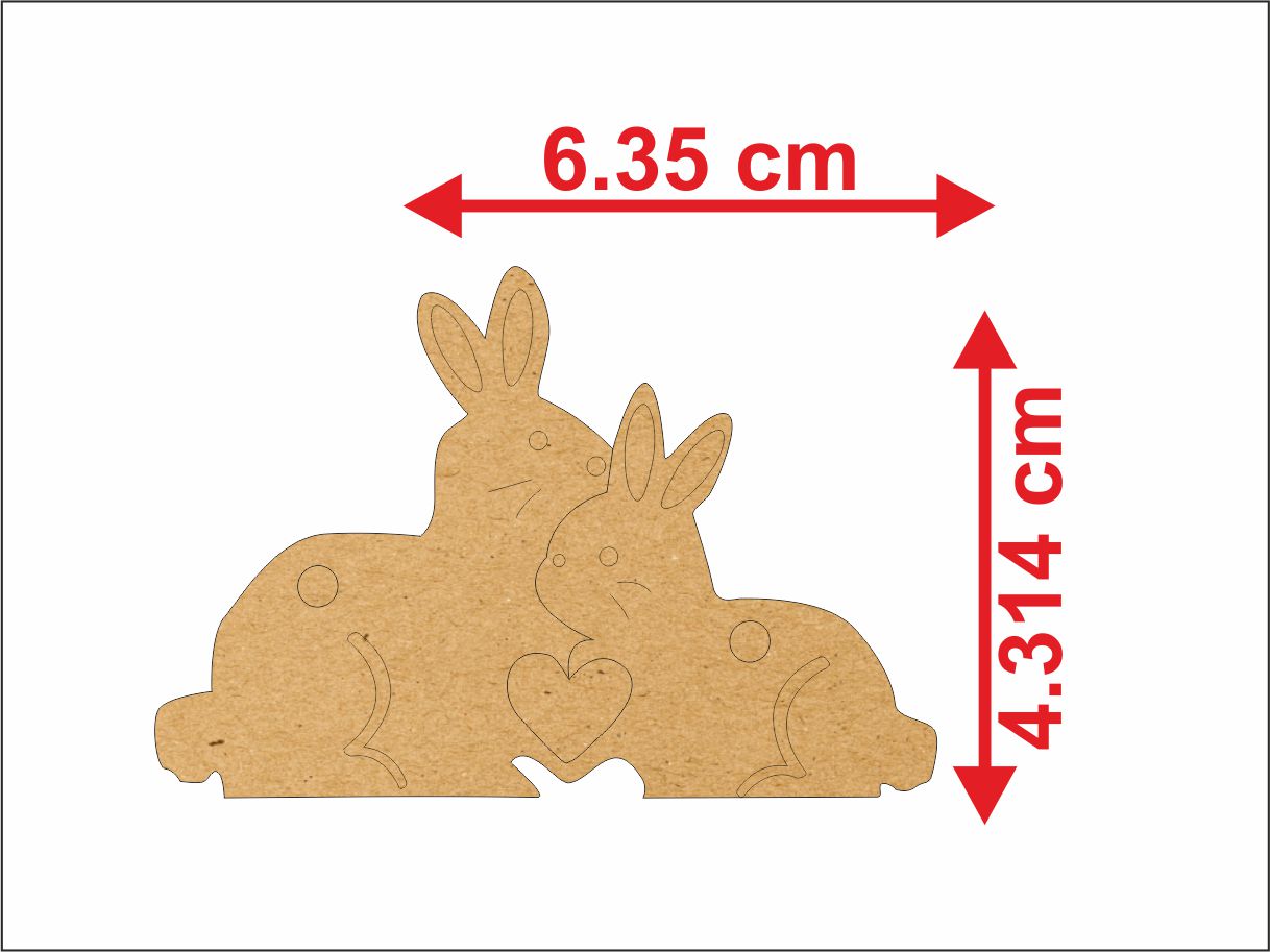 Rabit Couple MDF Keychain 🐰🐇