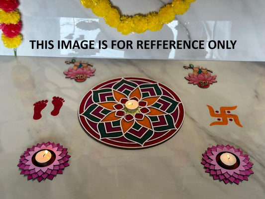 MDF Flower Rangoli stancil pack of 4