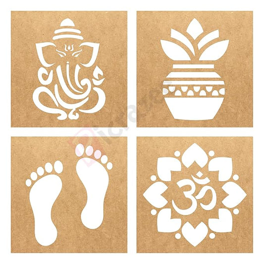 MDF Stancil combo Laxmi paduka👣 | Om🕉️