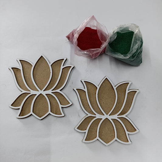 MDF Lotus Rangoli Stancil
