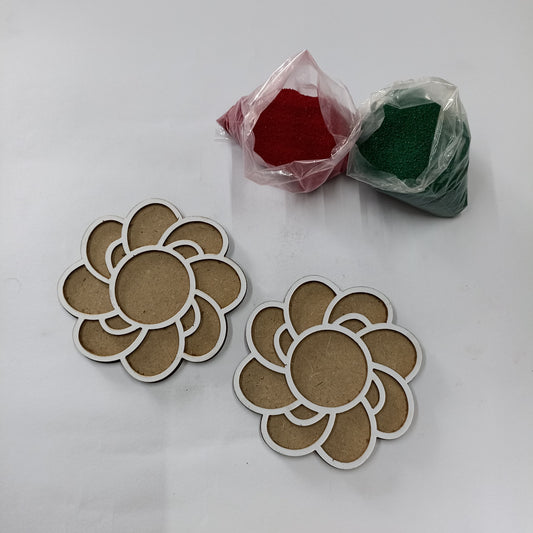 MDF Flower Rangoli Stancil