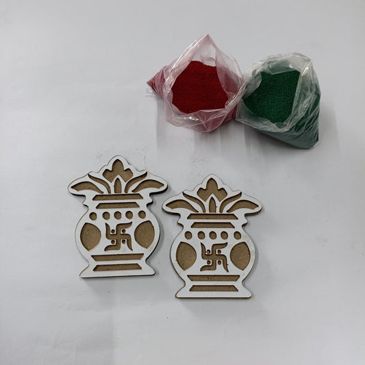 MDF Kalash Reusable Rangoli stancil