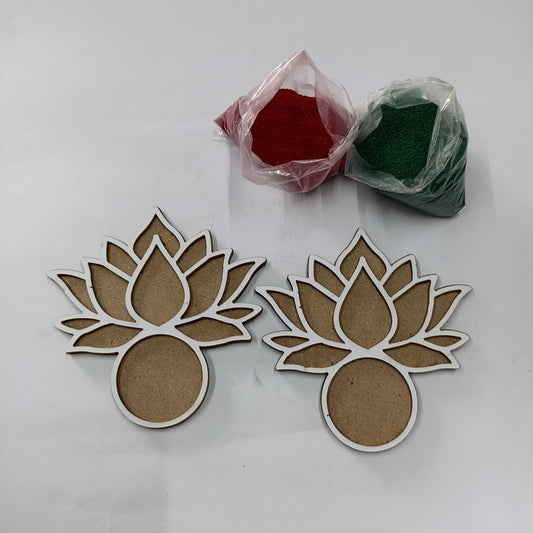 MDF Lotus shape Reusable Rangoli