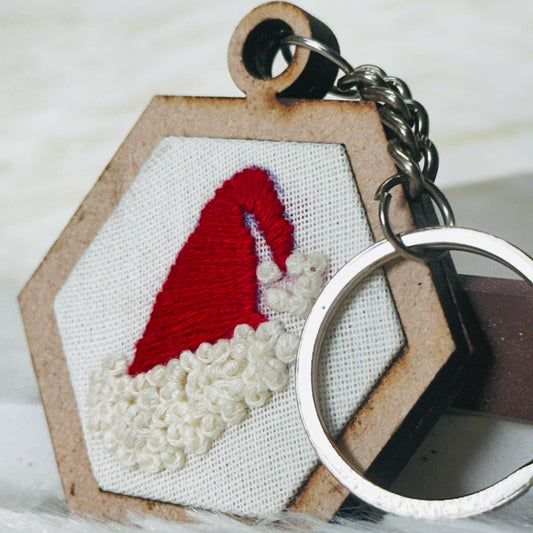 Red Cap MDF Keychain 🎅🏻❣️