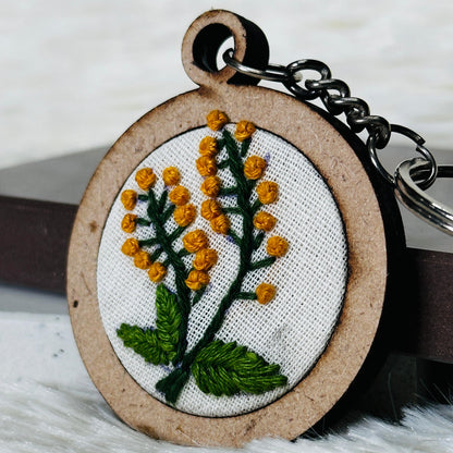 Leafy  Branch MDF Keychain 🌿