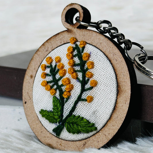 Leafy  Branch MDF Keychain 🌿