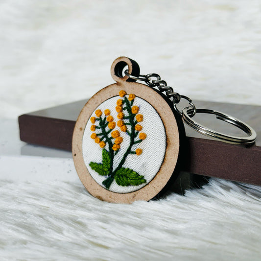 Leafy  Branch MDF Keychain 🌿