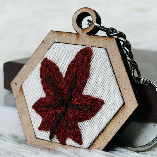 Leaf MDF Keychain 🍁🤎