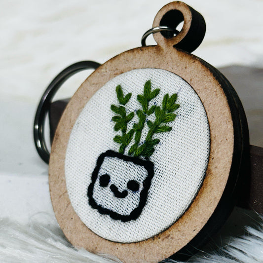 Flower Pot MDF Keychain 🪴🌱