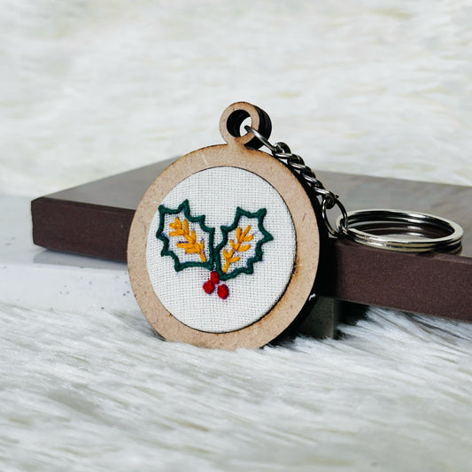 Green Leaf MDF Keychain ☘️🌱