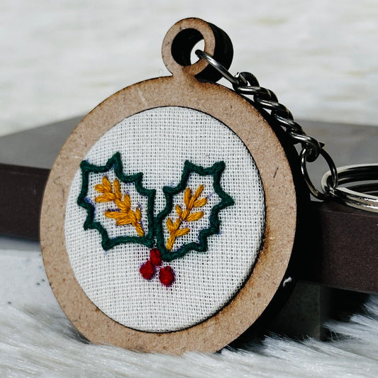 Green Leaf MDF Keychain ☘️🌱