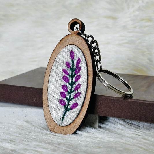Purple Flower MDF Keychain 🌿💜