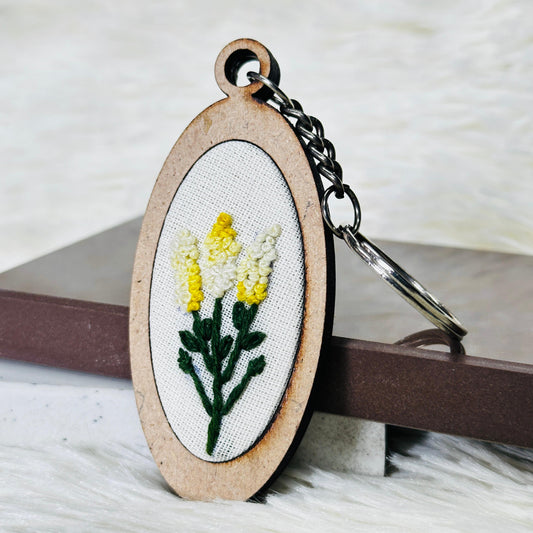 Yellow Flower MDF Keychain 🌾💛