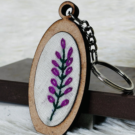 Purple Flower MDF Keychain 🌿💜