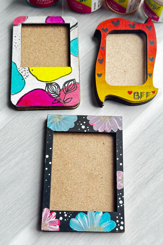 MDF Fridge Magnet Photo Frame (Combo of 3)