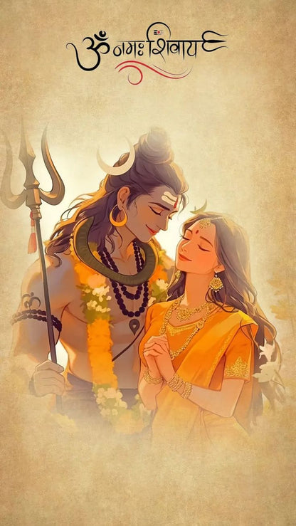 🔱🕉️Shiv–Parvati Blessings Custom Photo Fridge Magnet