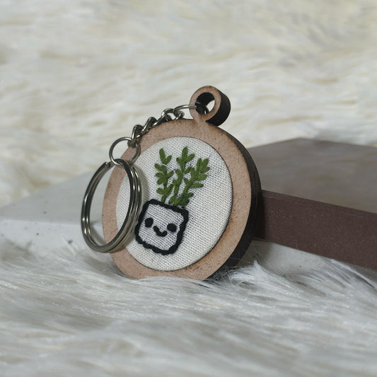 Flower Pot MDF Keychain 🪴🌱