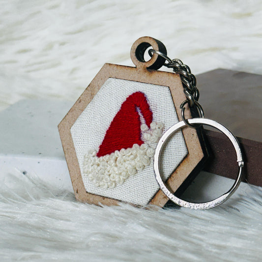 Red Cap MDF Keychain 🎅🏻❣️