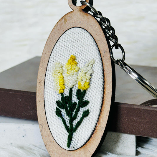 Yellow Flower MDF Keychain 🌾💛
