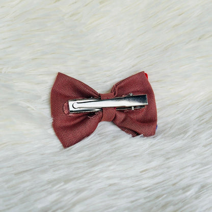 Handmade Brown Threadwork Hairpin with Multicolor Heart Design 🩷💛💚🩵❤️